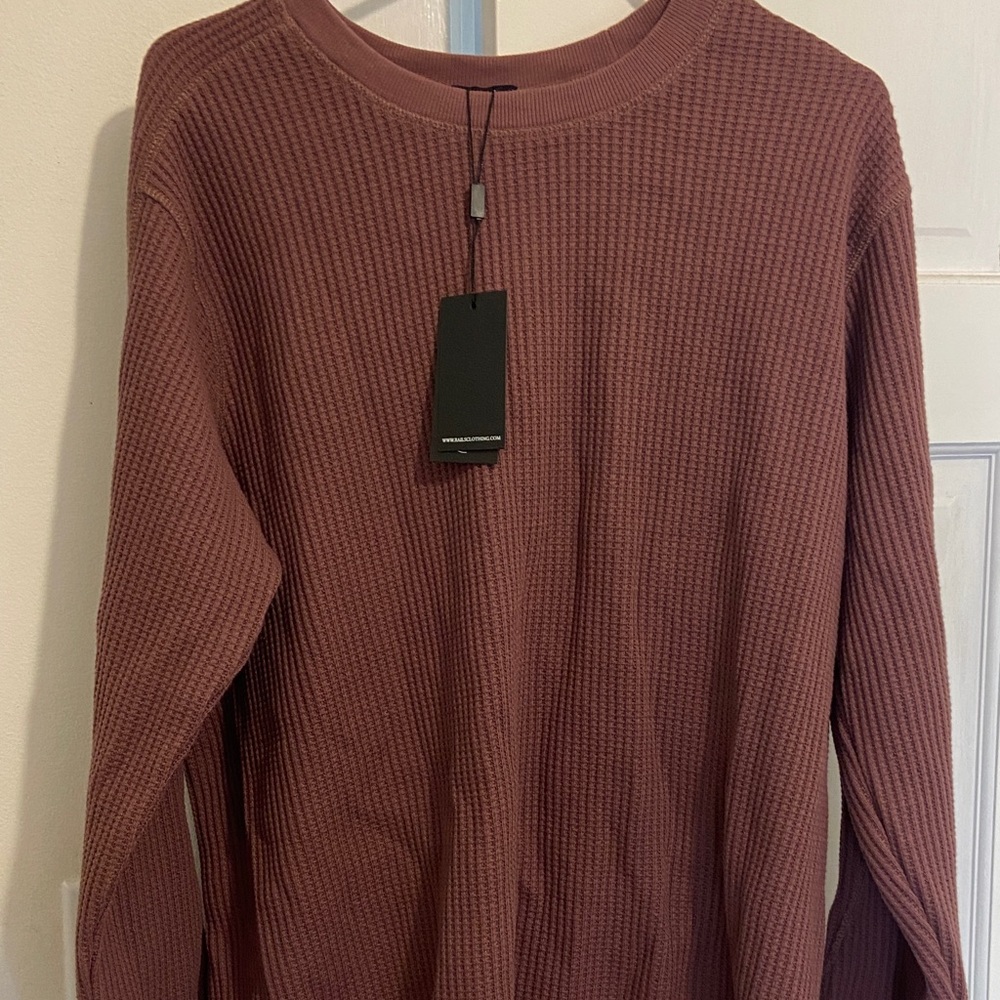 Rails Brick Wade Ribbed Long Sleeve Crew in Mauve